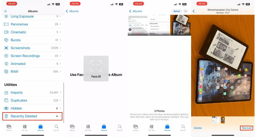 裕民苹果14维修分享 iPhone14 上恢复已删除的照片 